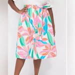 Lane Bryant  White Pink Green Tropical Floral Print Plus Size Skirt Photo 1