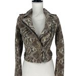 IRO Luiga Snake-Effect Leather Biker Jacket Photo 3