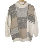 Orvis New Vintage Mohair Patchwork Neutrals Oversized Sweater Size M men Photo 0