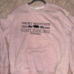 Pink Gatlinburg TN smoky mountains sweatshirt, worn once Size L Photo 0