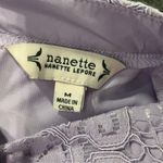 Nanette Lepore  Chic Lilac Lavender Floral Lace Puff Sleeve Blouse Size M NWT Photo 4