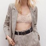 ZARA  Plaid Oversized Blazer Size XS Double Breasted Lightweight Cotton Chic Photo 0