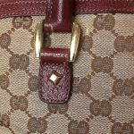 Gucci GG Canvas Wine Leather Top Handle Dome Tote MINT CONDITION COA, Dust Bag Photo 14