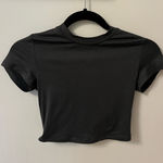 We Wore What Dark grey Cropped T-Shirt Photo 0