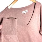 Lucky Brand Women’s Dusty Rose Pink Vneck Pullover sweater XL Photo 3