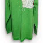 Vintage Quacker Factory Christmas Sweater Women's S Santa Beaded Sequin Green Photo 2