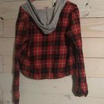 No Boundaries Red and black cropped flannel  Photo 3
