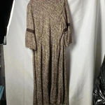 Dress Barn WOMENS SIZE 20W LONG FLOWY BROWN DESIGN WITH EYELET LACE INSET… Photo 6