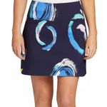 Lady Hagen Skirt Women XXL NWT Navy Blue Printed 17" Tummy Control Skort Mini Photo 2
