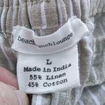 Beach Lunch Lounge Raffia Lightweight Cotton Linen Margot Cropped Pants Size L Photo 5