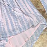 Olivaceous Pastel Blue & Pink Giraffe Print Long Sleeves Off Shoulder Romper L Photo 11