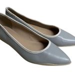 LOGO By Lori Goldstein  AUDREY Women’s 7 M Gray Leather Pointy Flats Shoes Photo 3