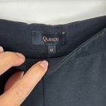 Quince  Organic Cotton Double Knit Wide Leg Pants in Bold‎ Black Size Medium Photo 2