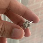 14k WG Princess Cut Ring With Half Carat Diamonds Photo 2