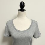 Quince Heather Grey Scoop Neck Short Sleeve Modal Cotton Blend T Shirt Small New Photo 1