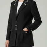 St. John Vintage Evening Size M (8) Black Knit Blazer Jacket USA Photo 0