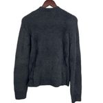 Marled Sweater Black Mock Neck Long Sleeve Fuzzy Texture Size Large Photo 1