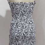 AFRM Black White Zebra Animal Print Smocked Stretch Bodycon Mini Dress Size XL Photo 7