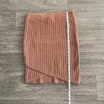 EXPRESS NEW super high-waisted cable knit faux wrap mini sweater skirt - large Photo 3