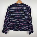 Talbots  Womens Tweed Jacket‎ Size 10 Multicolor Striped Fringe Colorful Office Photo 5