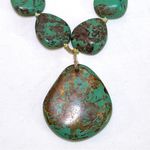 Faux Turquoise Southwestern Lightweight Chunky Pendant Necklace Green Photo 1