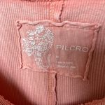 Anthropologie Pilcro Cropped Cut Off Short Sleeve Sweatshirt Pink Coral Medium Photo 4