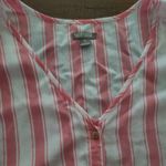 Falls Creek  Pink and White Striped V-Neck Blouse Size XL New With Tags Photo 1