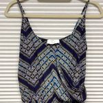 Braeve Blue and Brown Patterned Faux Wrap Romper Size XS Photo 1