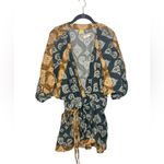 Agua Bendita Pacifico Linnea Fera Leaf Romper Women’s Size Small Boho Summer Photo 3