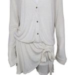 Free People Lively Romper Natural Oatmeal Beige Womens Medium Long Sleeve Shorts Photo 6