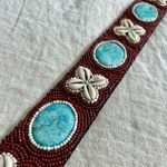Beaded Seashell Turquoise Hip Belt Red Photo 2