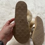 UGG  Cream and Tan Sheepskin Sandals Photo 8