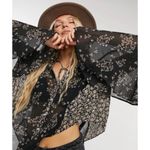 Free People  printed Boho flare sleeve blouse EUC Photo 1