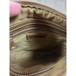 Tignanello Signature Cross Body Bag Beige Tan Gold Canvas Leather Buckle Pocket Photo 6