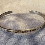 MantraBand EUC  Silver 'Everything Happens for a Reason' Cuff Photo 0