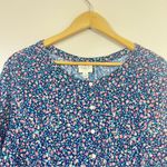st. john's bay St John Bay Blue Women Floral Button Down Blouse Size 1X Photo 2