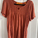 WYLDR WYL Women's Small Orange Rust Blouse‎ Boho Fall Round Neck Top Photo 0