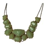 Vintage Faux Jade Green Glass Stone Dangle Necklace. Photo 1