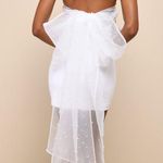 Lulus Flawless Entrance White Pearl Organza Bow Strapless Mini Dress Photo 1