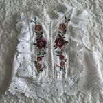 Forever 21 White Eyelet Lace Floral Embroidered Top Photo 0