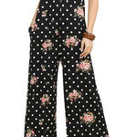 NWT Doublju Womens Black Polka Dots Spaghetti Straps Wide Photo 0