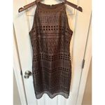 White House | Black Market  brown and gold short dress wedding guest fancy night ou Photo 1