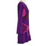 KATHMANDU IMPORTS Nepal 100% Cotton Embroidered Mini Dress Purple Suns S/M Size undefined Photo 5