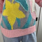 Nannell Pastel Colored Hand Knit Sweater Size Medium Pink Photo 7