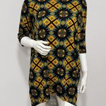 LuLaRoe Women's Yellow Teal Black Aztec Print Short Sleeve Irma Tunic Top Size S Photo 1