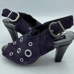MARTINA & PETER H. PURPLE SUEDE WITH SILVER EMBELLISHMENTS SLING BACK HEELS 6.5 Photo 0