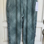 Athleta  Nolita Slim Tapered Printed Crop Pants Blue Green Pattern Size 8 Photo 0