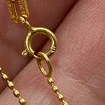 Charming 10K Gold Italian Chain Red Enamel Ladybug Charm Necklace Lucky Pendant Photo 3