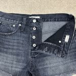 Madewell Black Relaxed Denim Shorts Mid Rise Raw Hem Jeans Womens Size 26 Photo 3