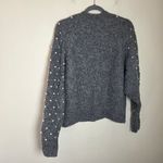 Black Tape Gray Mock Neck Pearl Sweater Size M Photo 4